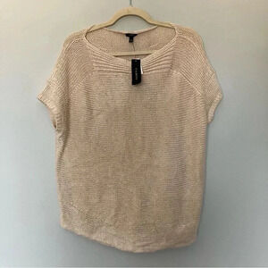 NWT Talbots 100% linen tan cream sweater